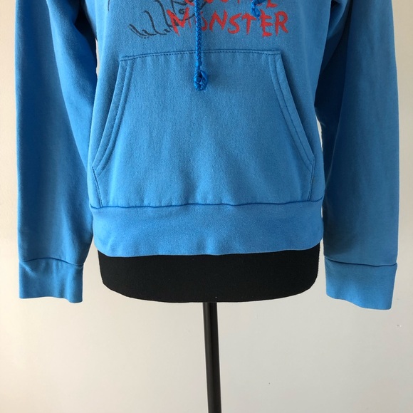 Women’s Vintage Take Cover Blue Cookie Monster Graphic Hoodie size XS - Picture 2 of 14